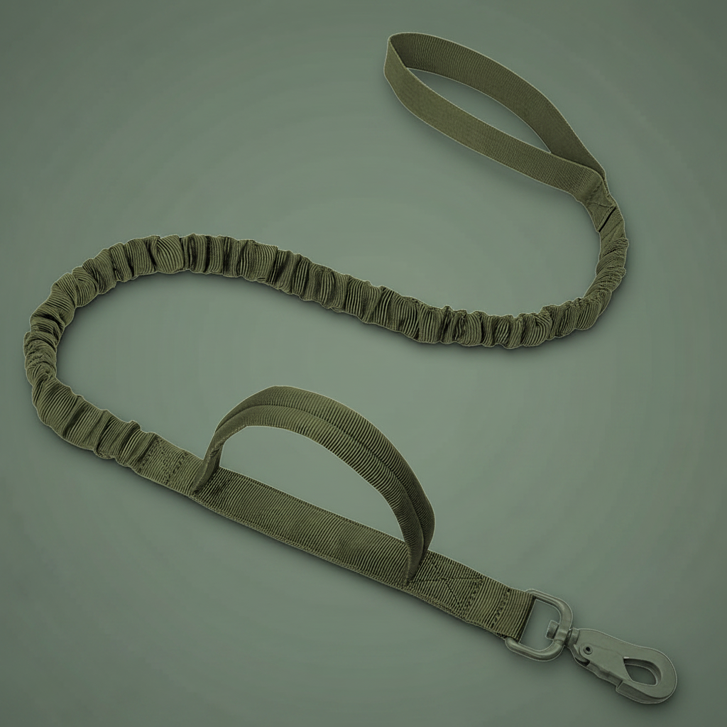 Green Tug Lead on deep sage background