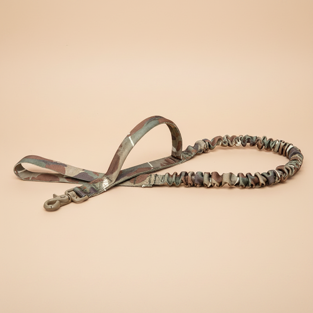 Camo Tug Lead on warm beige background